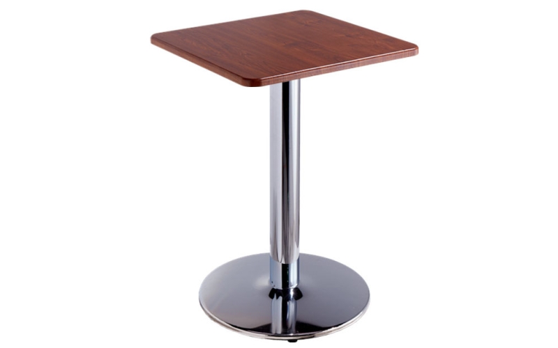 不锈钢脚木纹面方桌