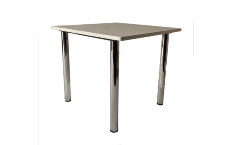 不锈钢四腿白色方桌