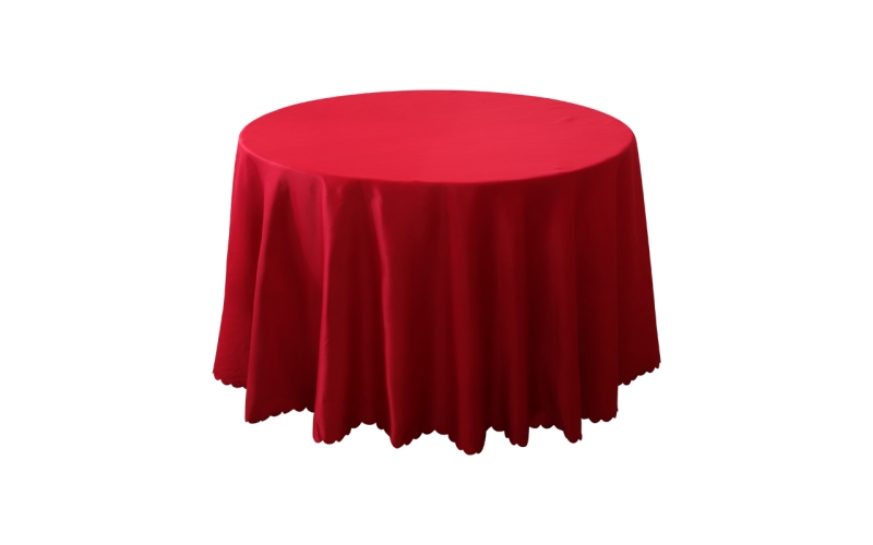 红色圆形桌布