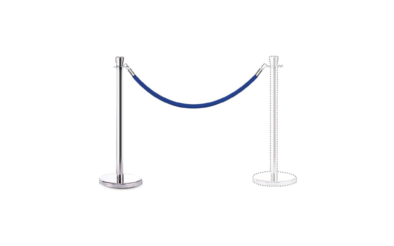 拉丝不锈钢蓝色挂绳一米线隔离栏